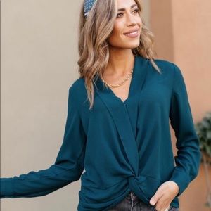 NWT, Large, Mittoshop, Forest Green Blouse